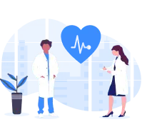 Woman sitting down looking at POWR apps surrounded by blue flowers