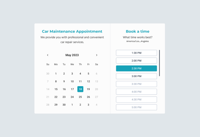 Car Maintenance Appointments