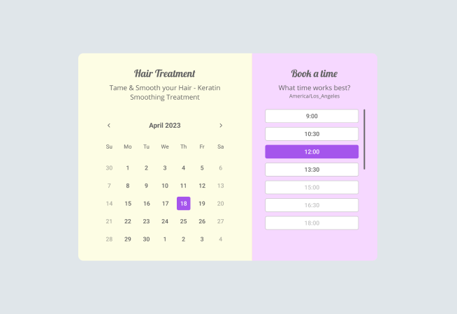 Hair Treatment Appointments