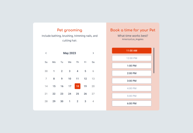 Pet Grooming Appointments