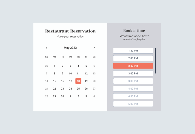 Restaurant Reservation Appointments