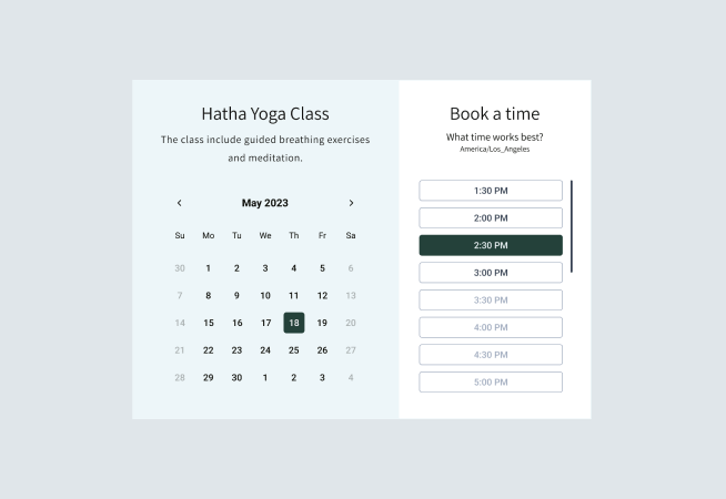 Yoga Class Appointments