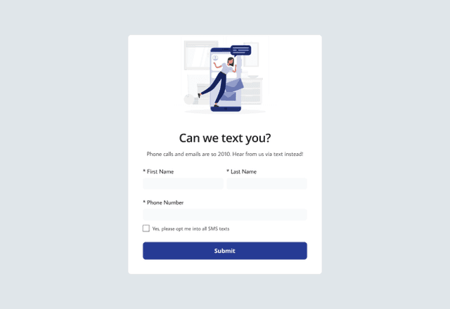SMS Marketing Form