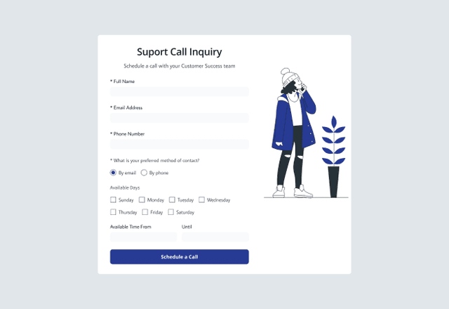 Support Call Inquiry Form