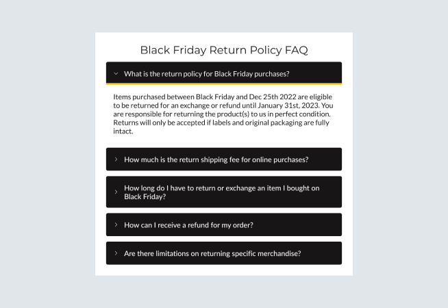 Product Reviews - Return Policy FAQ 