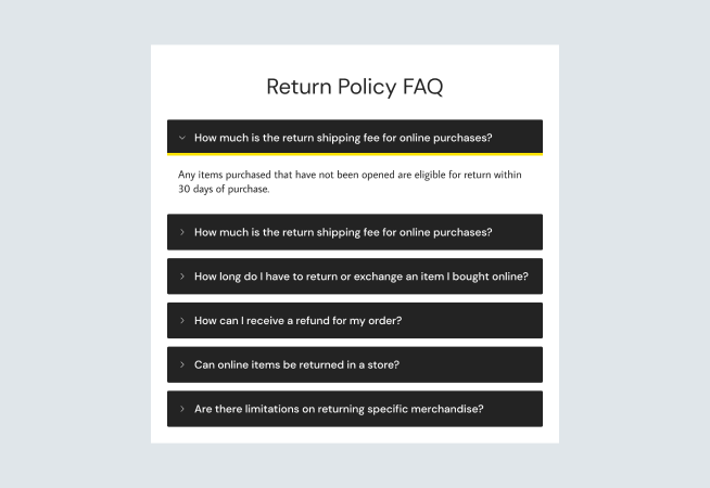Return Policy FAQ