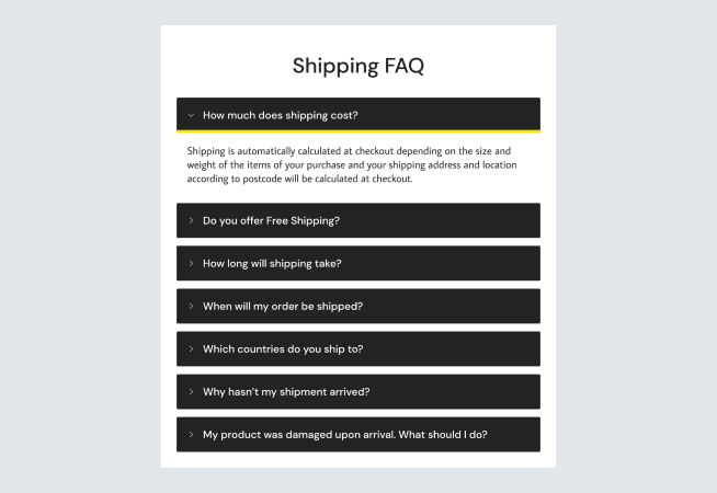 Shipping and Delivery FAQ