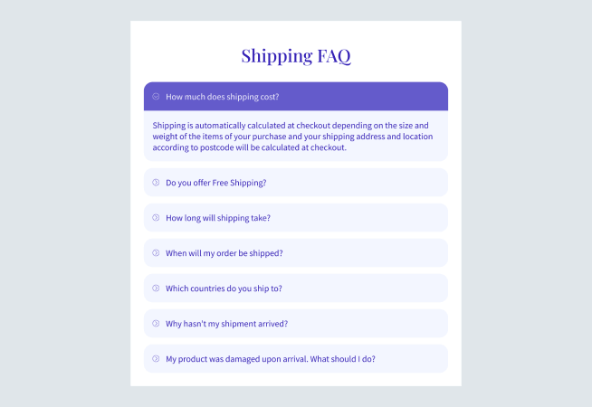 Shipping and Delivery FAQ