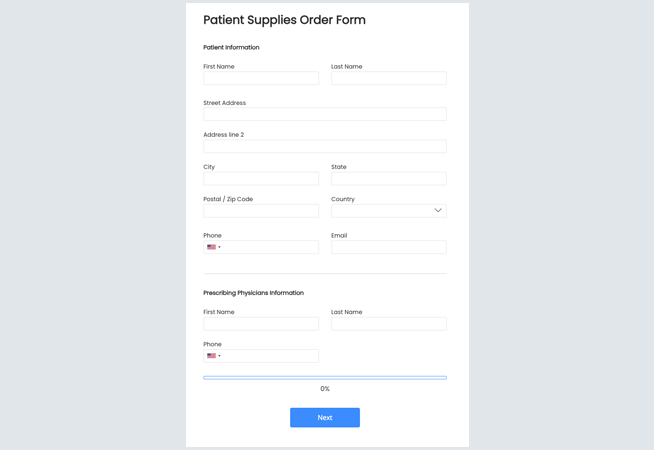Patient Supplies Order Form