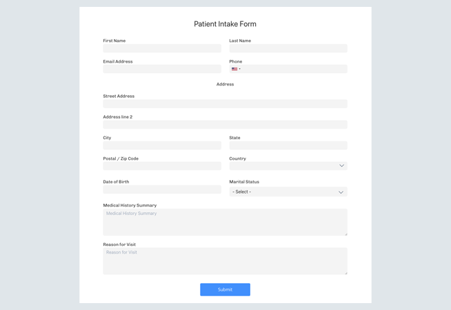 Simple Intake Form