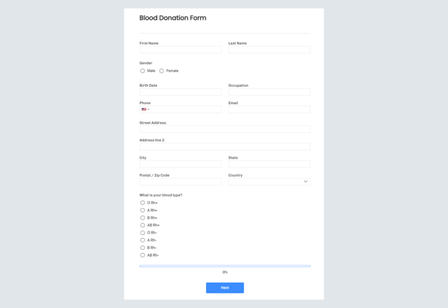 Blood Donation Form