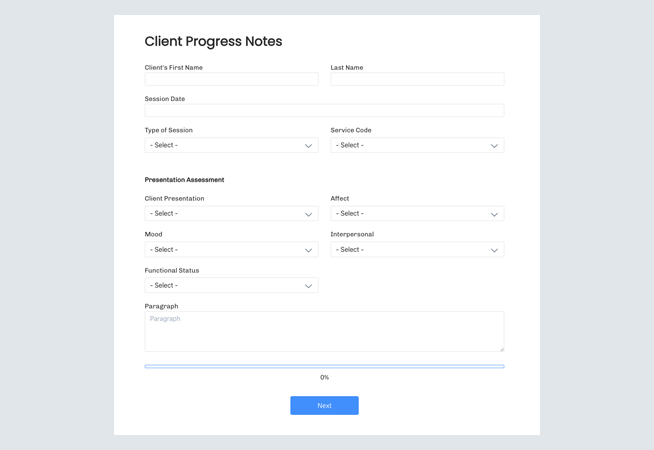 Client Progress Notes
