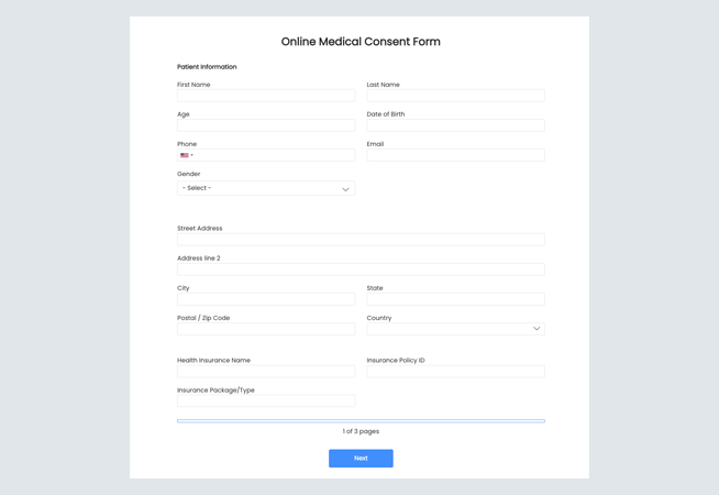 Online Medical Consent Form