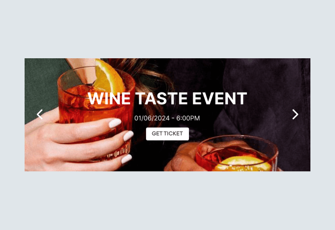 Wine & Food Event Slider