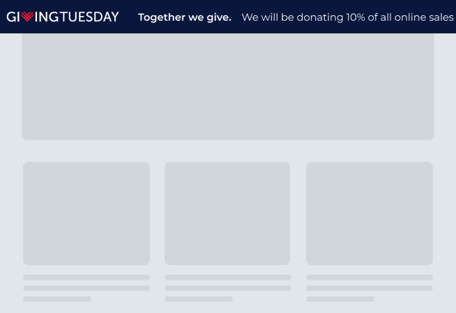 Charity Donation Giving Tuesday Notification Bar