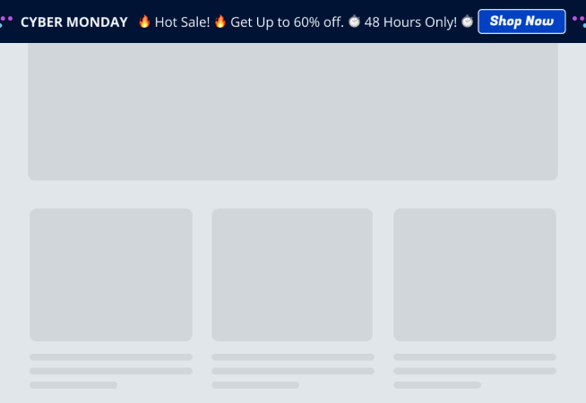 Cyber Monday Last Chance Notification Bar