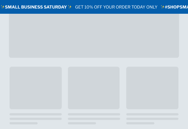 Small Business Saturday Notification Bar