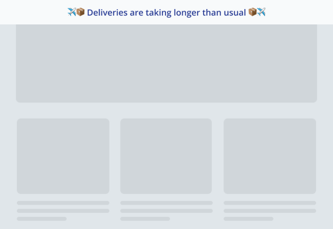 Shipping Delays Notification Bar