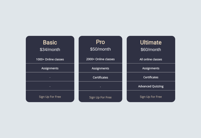 Education Subscription (Plan Comparison)