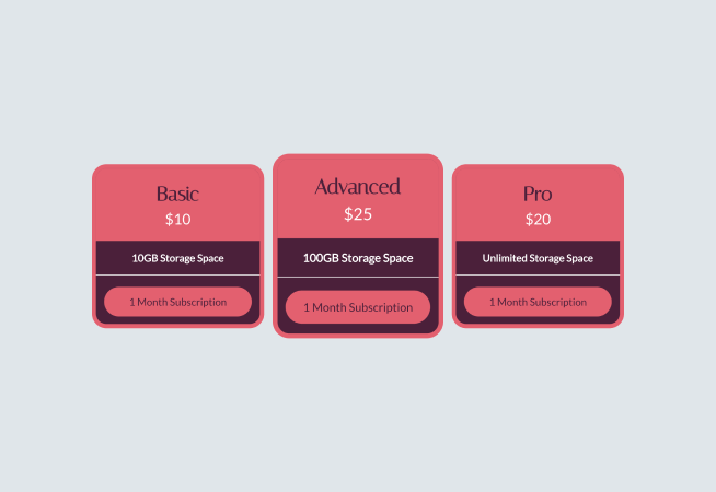 Plan Comparison - Storage Subscription