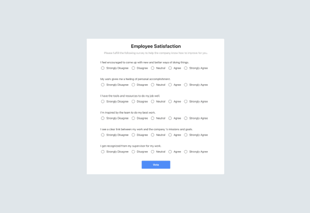 Employee Satisfaction Form