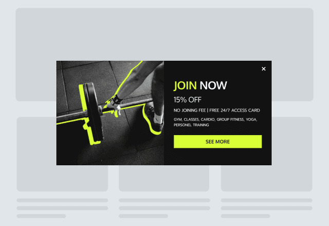 Fitness Membership Popup