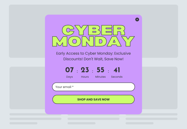 Cyber Monday Sale Popup