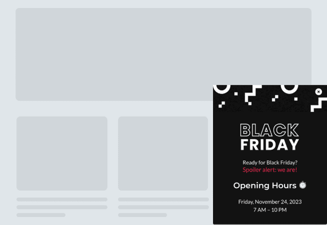 Reduced Hours Black Friday