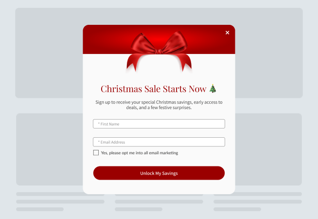Christmas Sale Popup