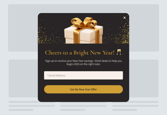 New Year Savings Popup