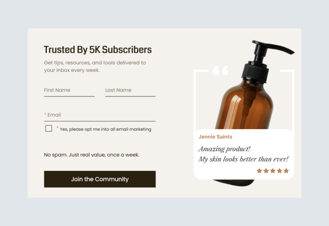 Testimonial Signup Form