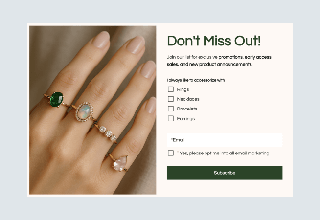 Category Preferences Form