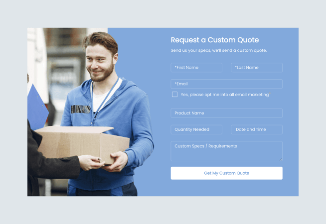 Custom Product Quote Form