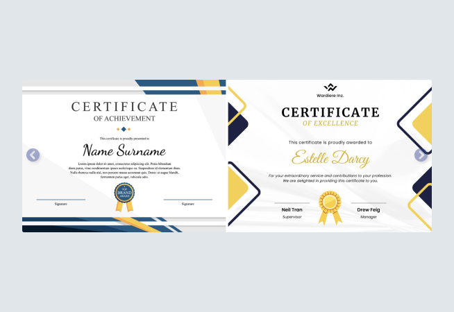 Certificate Multi Slider