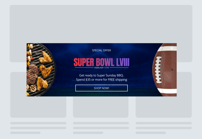 Super Bowl Offer Popup