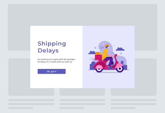 Shipping Delay Popup