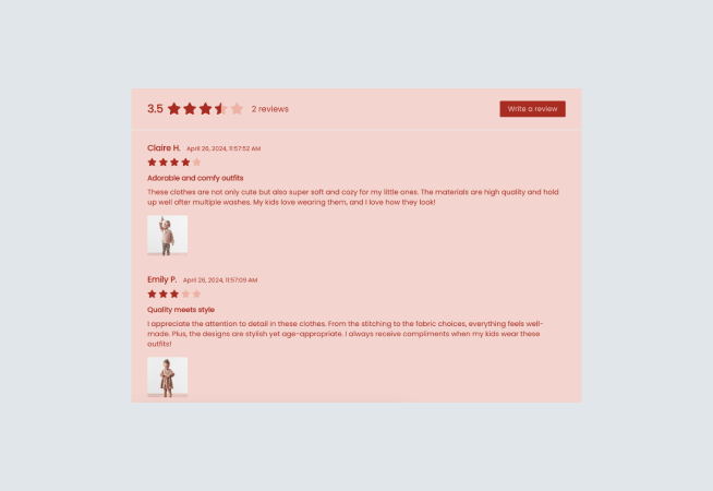Product Reviews - Salmon Pink