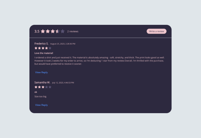 Product Reviews - Steel Gray
