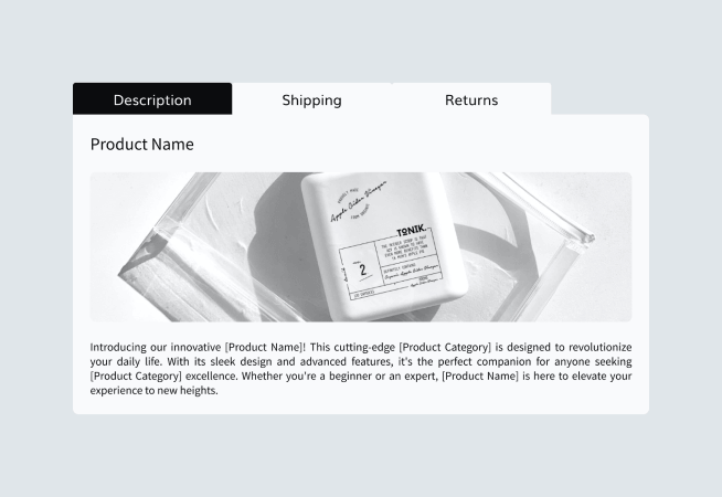 Product Description Tabs