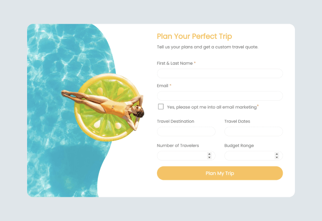 Travel Quote Lead Form